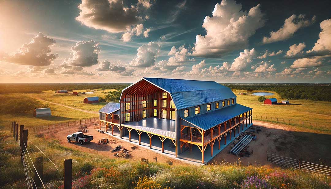 barndo pole barn under construction