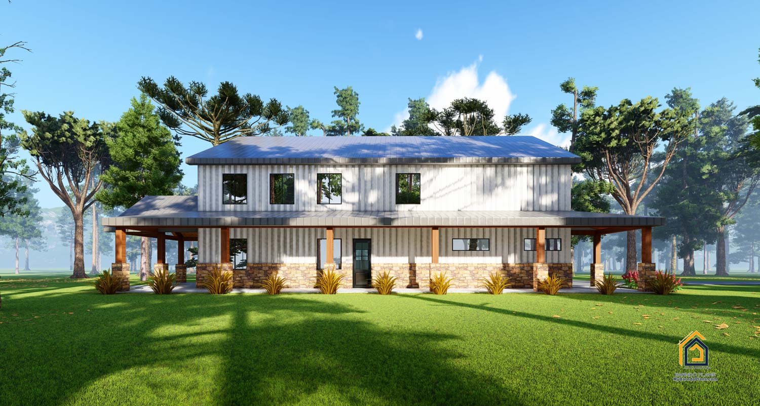 Texas Retreat Barndominium courtesy of My Barndo Plans